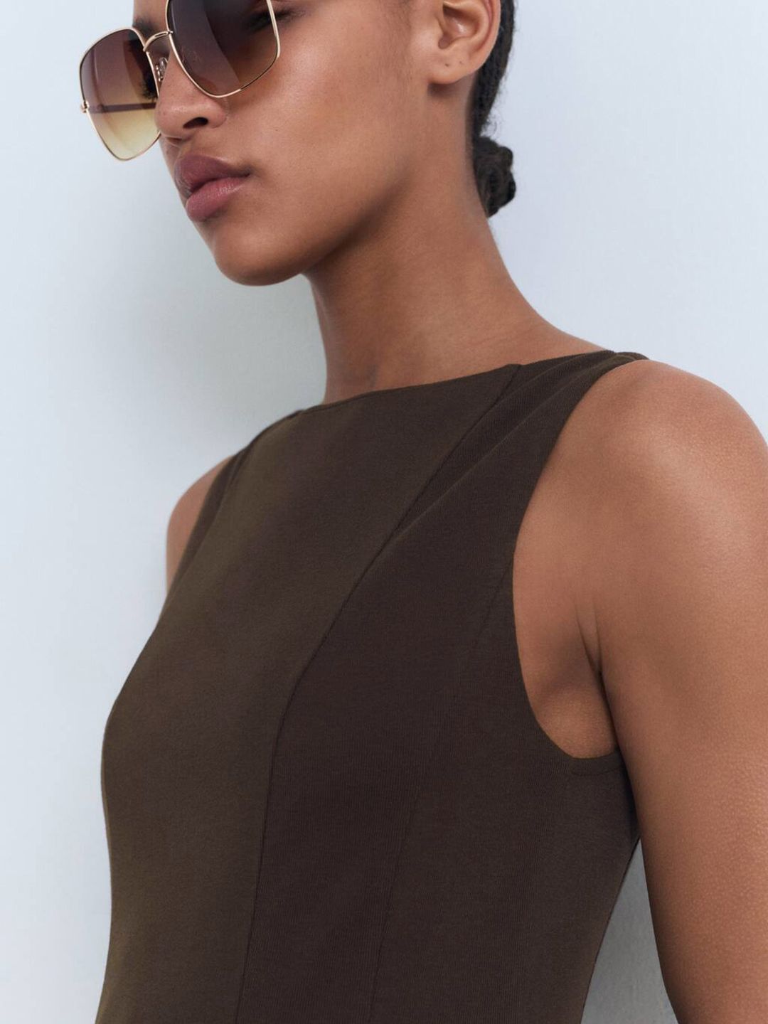 Paneled Mini Sheath Dress