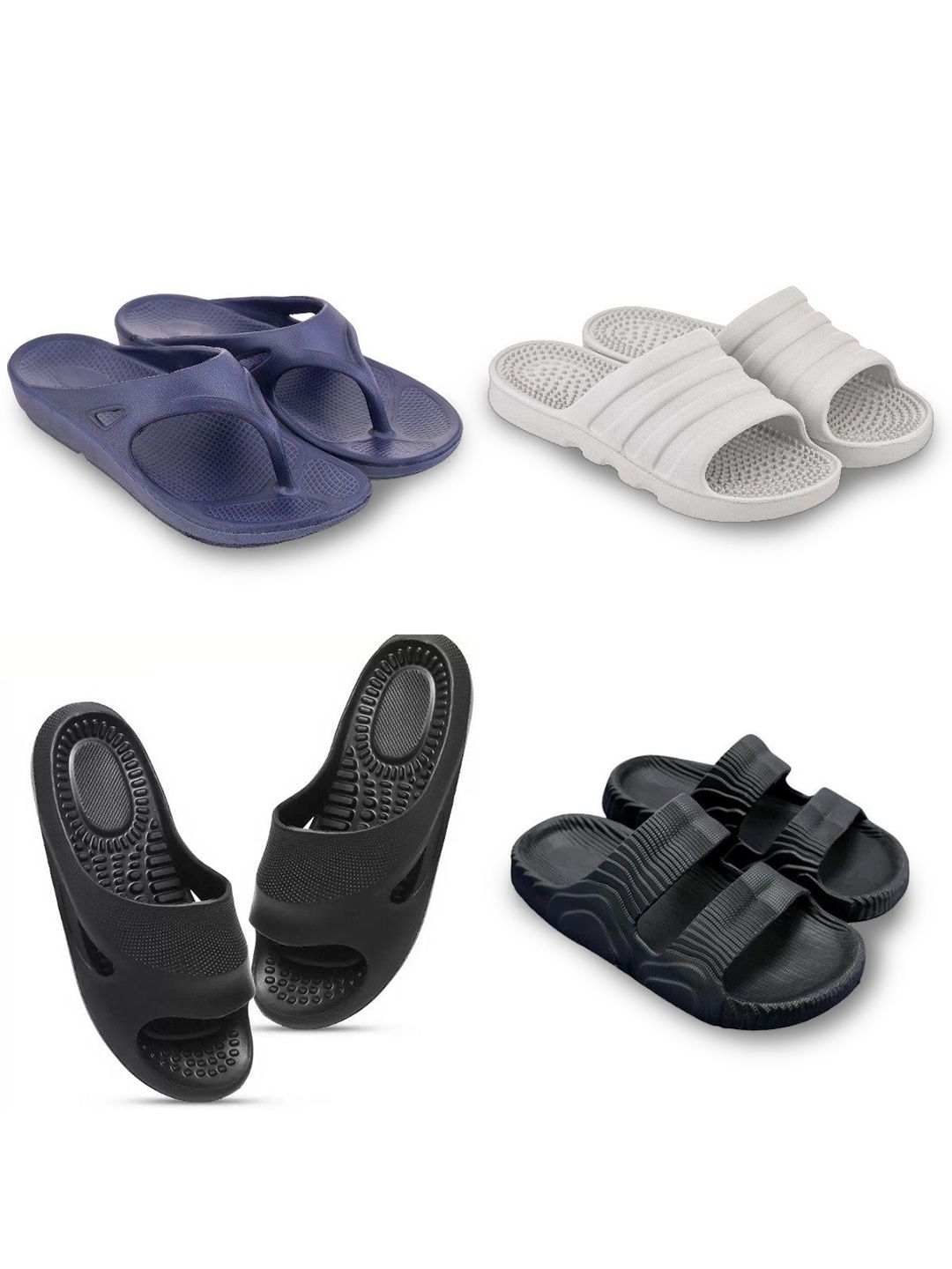 Feel alive  Men Set of 4 Lightweight Flip Flops