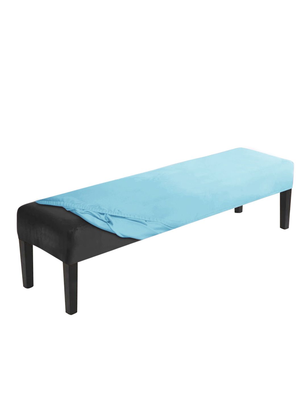HOKIPO Blue Stretchable Rectangle Dining Bench Cover