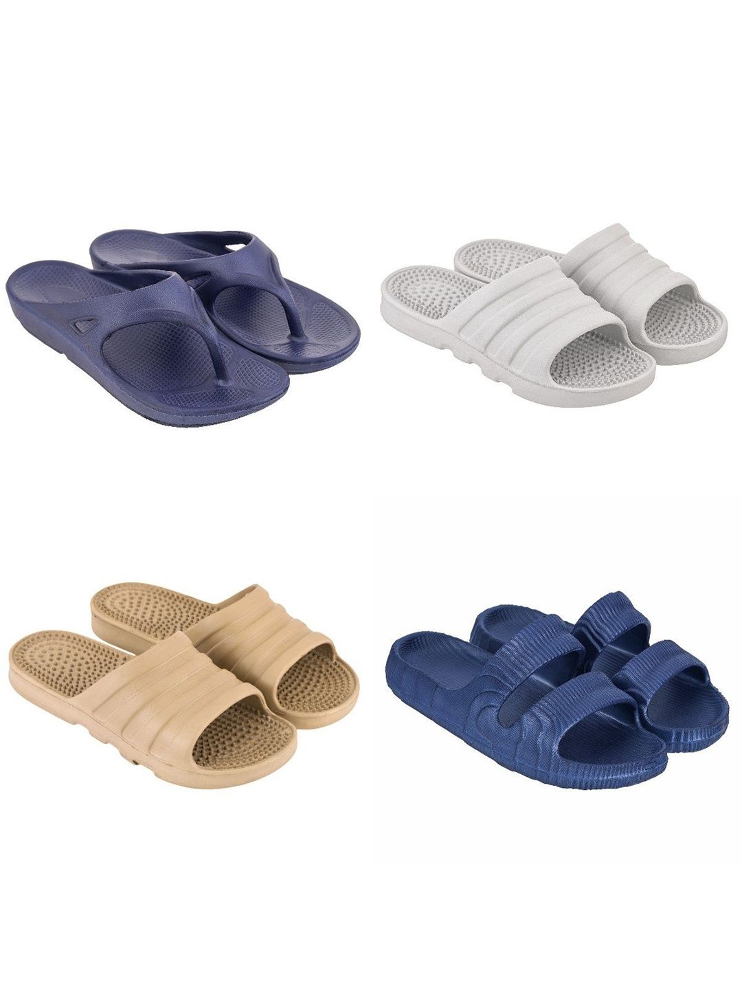 Feel alive Set Of 4 Ultra-Comfortable & Lightweight Thong Flip-Flops