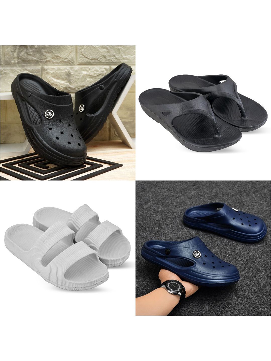 Feel alive Set Of 4 Ultra-Comfortable Lightweight Clogs