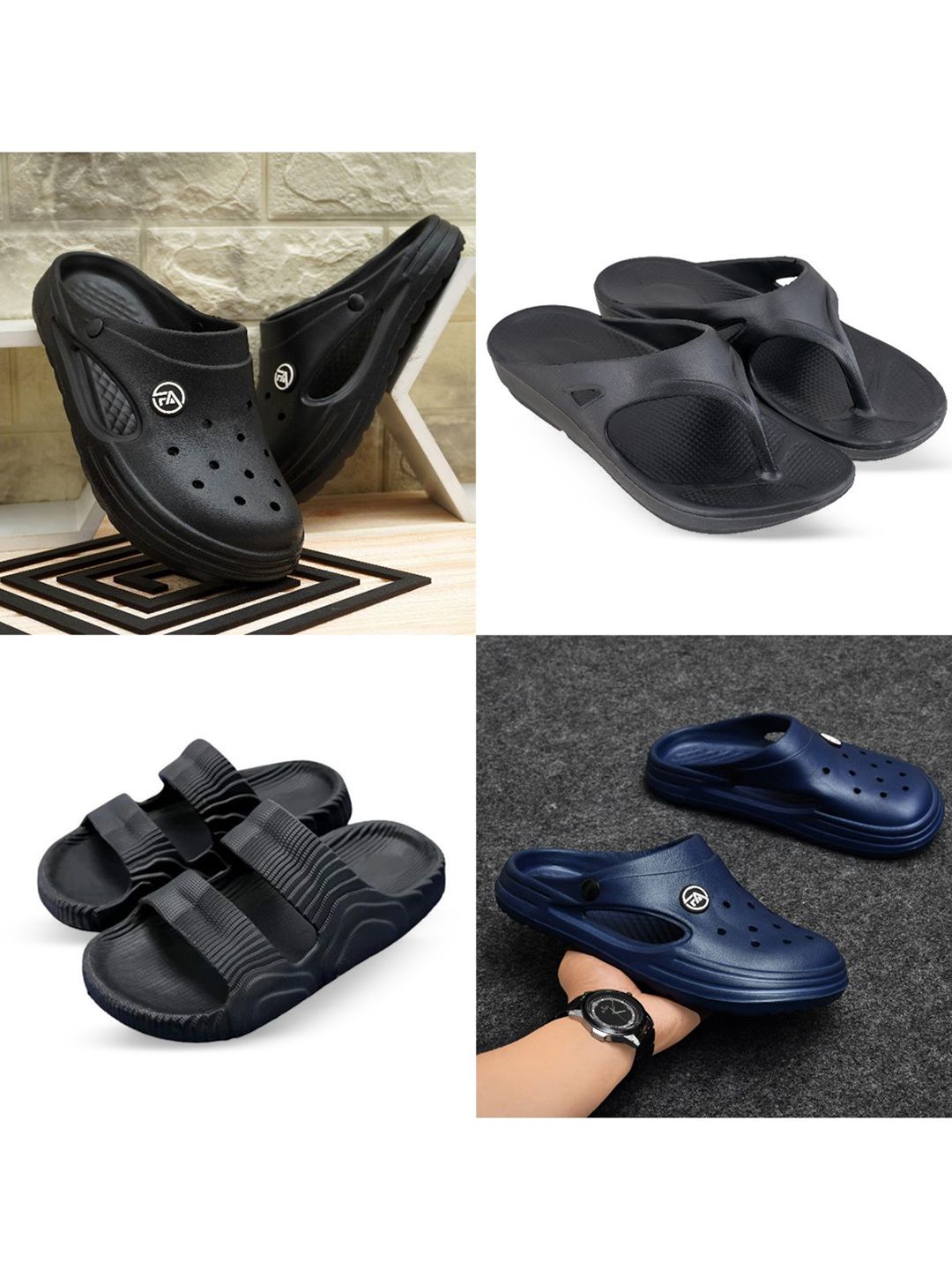 Feel alive Men Pack Of 4 Clogs