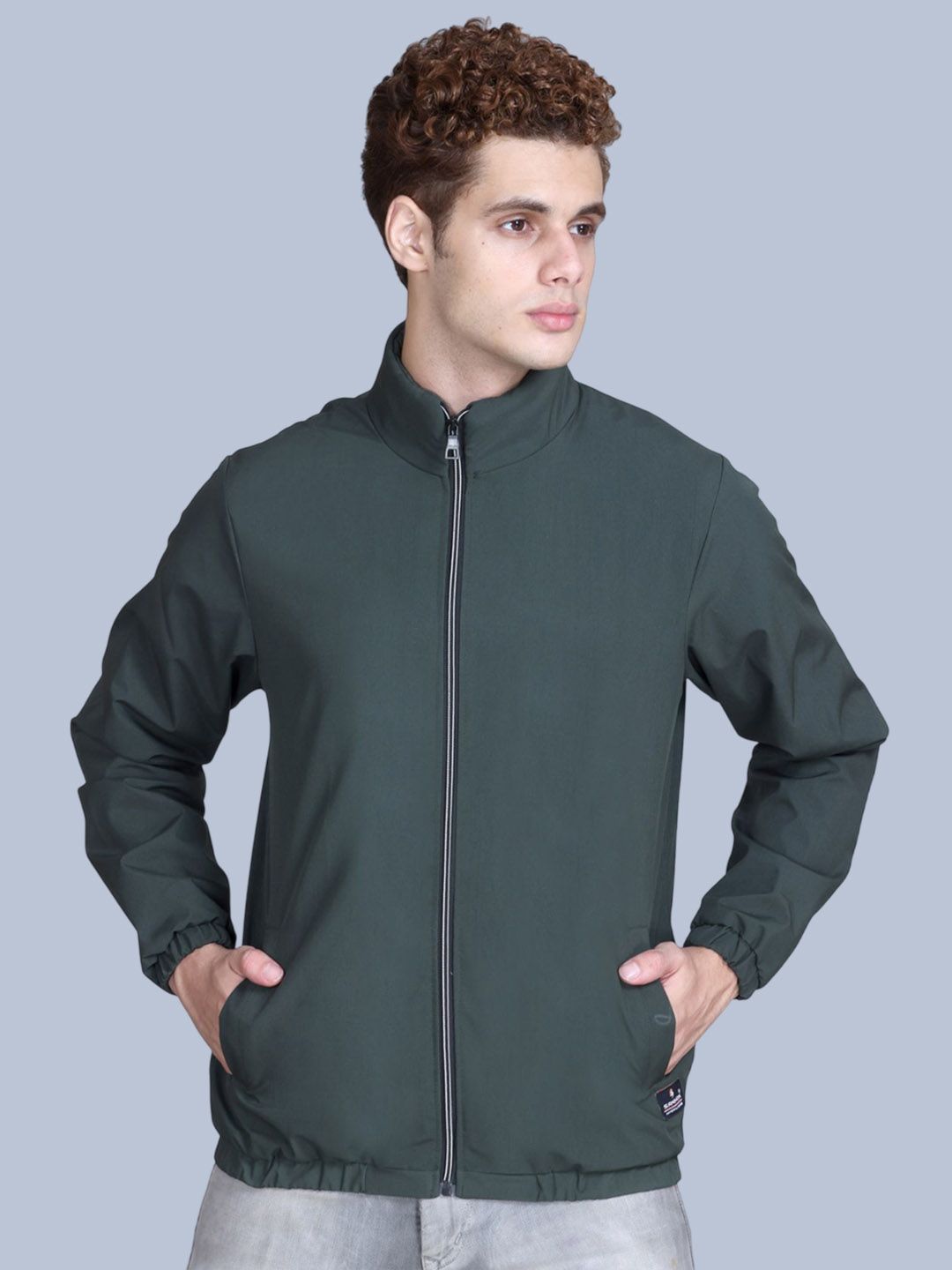 SANHOK Stand Collar Windcheater Bomber Jacket