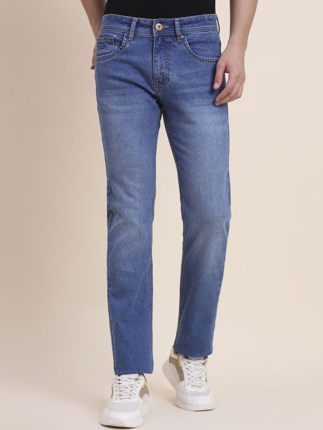 Greenfibre Men Slim Fit Mid-Rise Heavy Fade Jeans