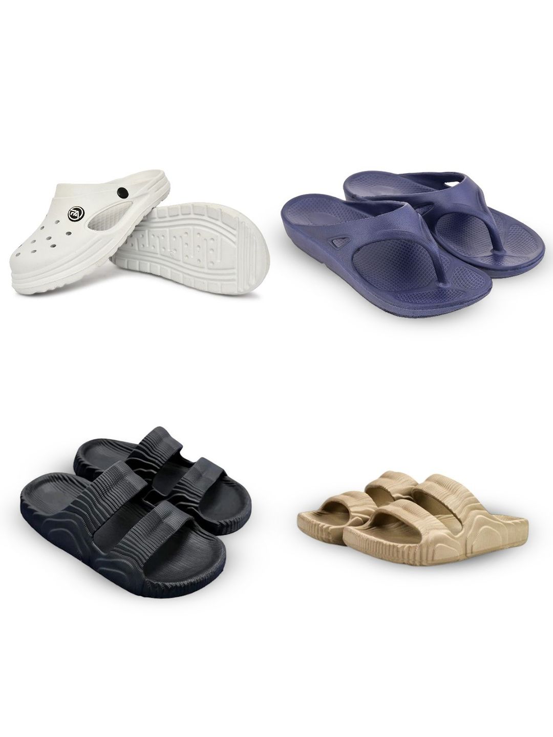 Feel alive Men Set Of 4 Lightweight Flip Flops
