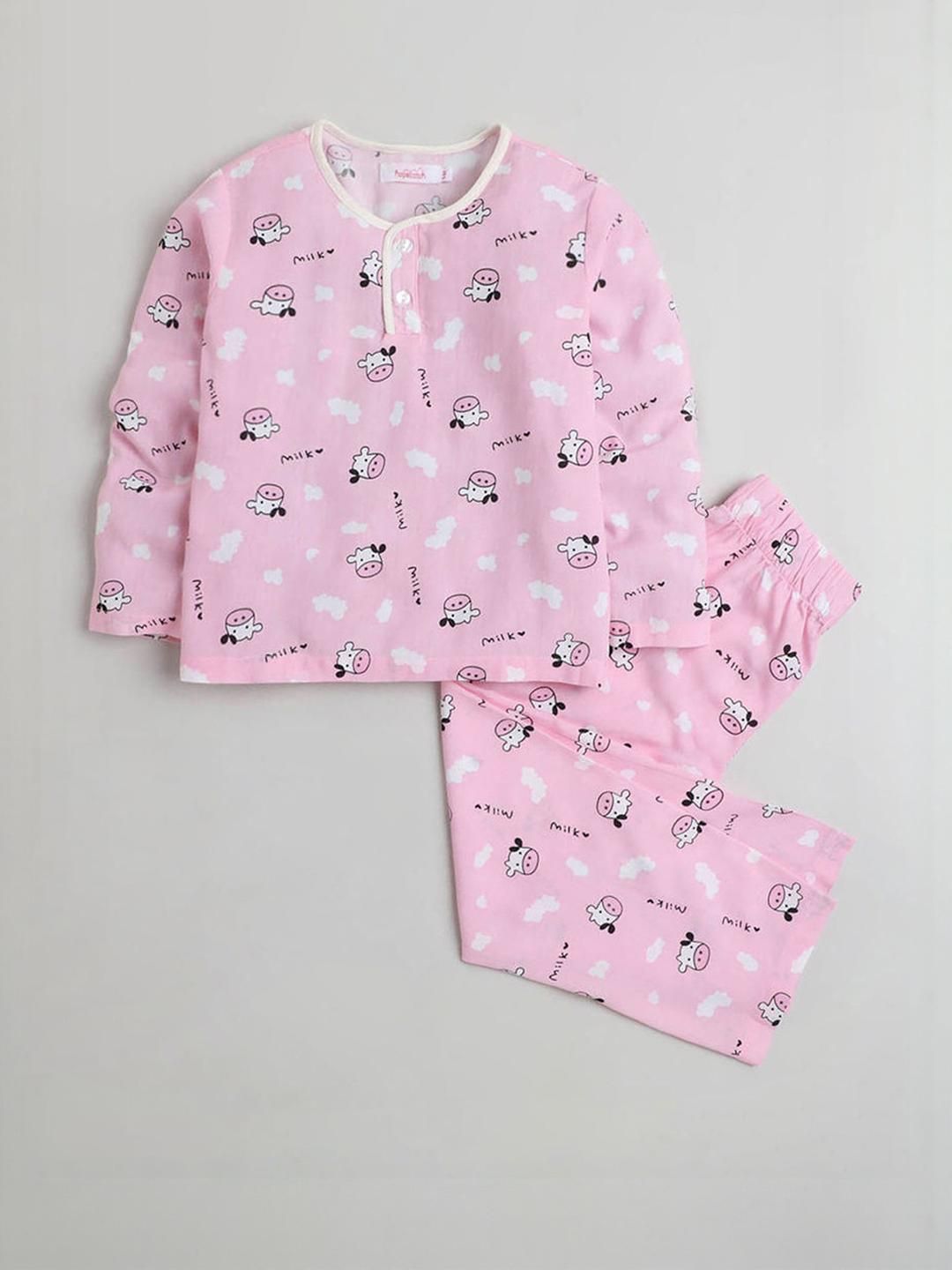 Hopscotch Kids Graphic Printed Night suit