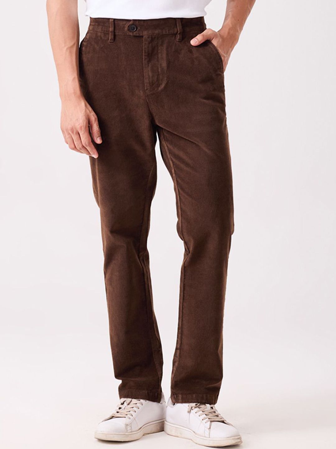 Buy Espanshe Holden Men Dark Green Corduroy Trouser - Trousers for