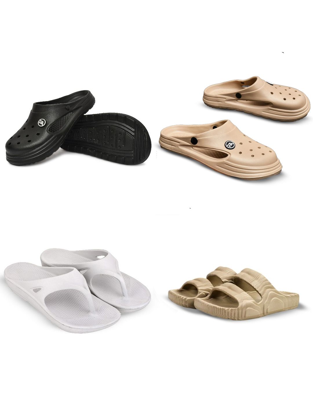 Feel alive Men Set of 4 Lightweight Flip Flops