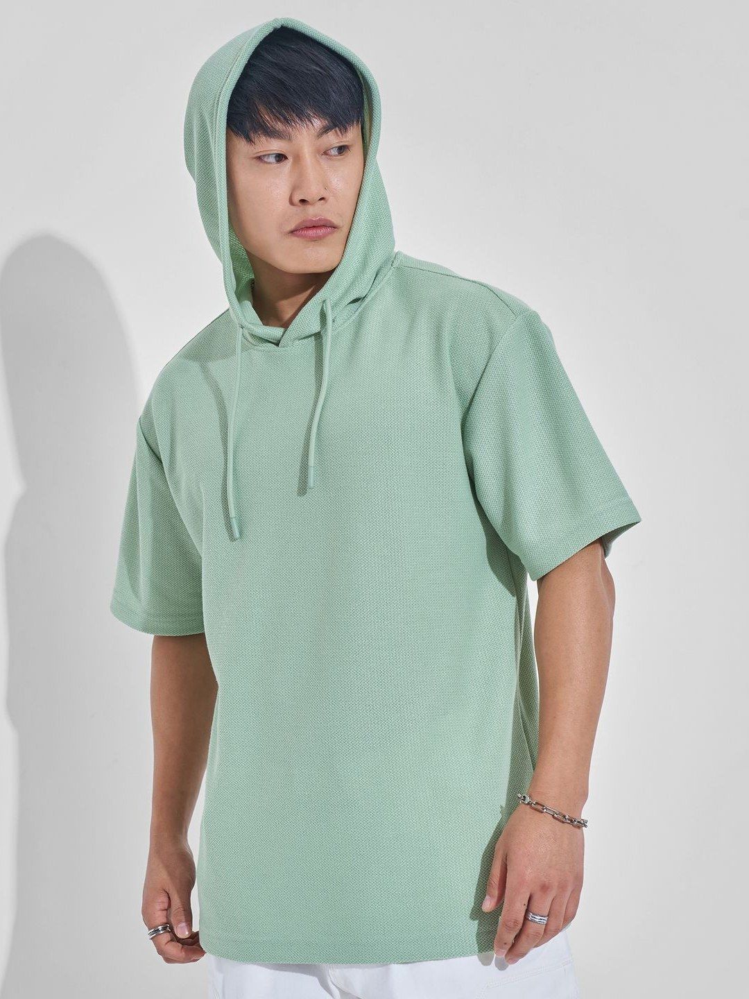 HIGHLANDER Hooded Drop-Shoulder Sleeves Oversized T-shirt