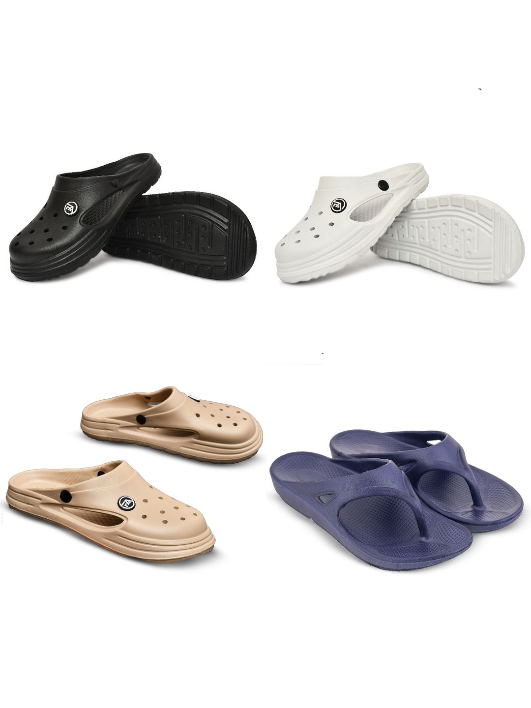 Feel alive Men Set Of 4 Lightweight Flip Flops