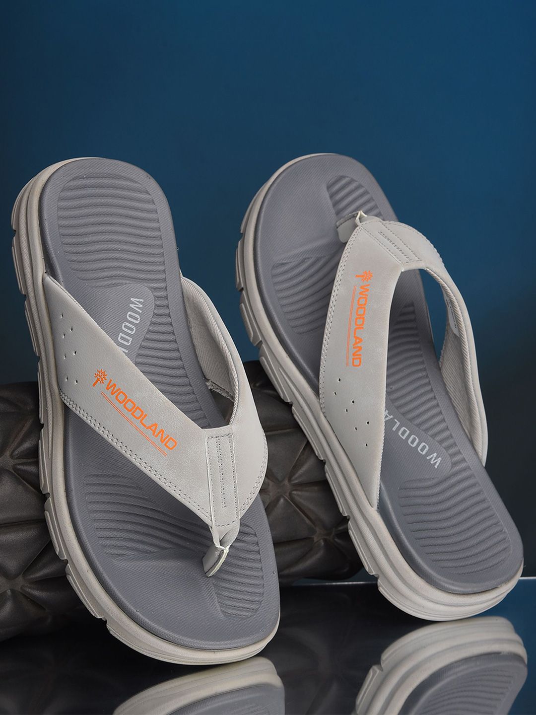 Woodland Men Self Design Thong Flip-Flops