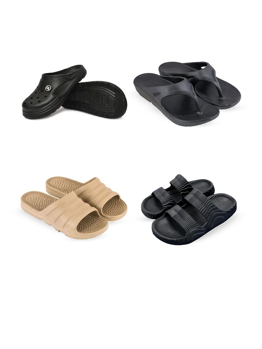 Feel alive Men Set of 4 Lightweight Flip-Flops