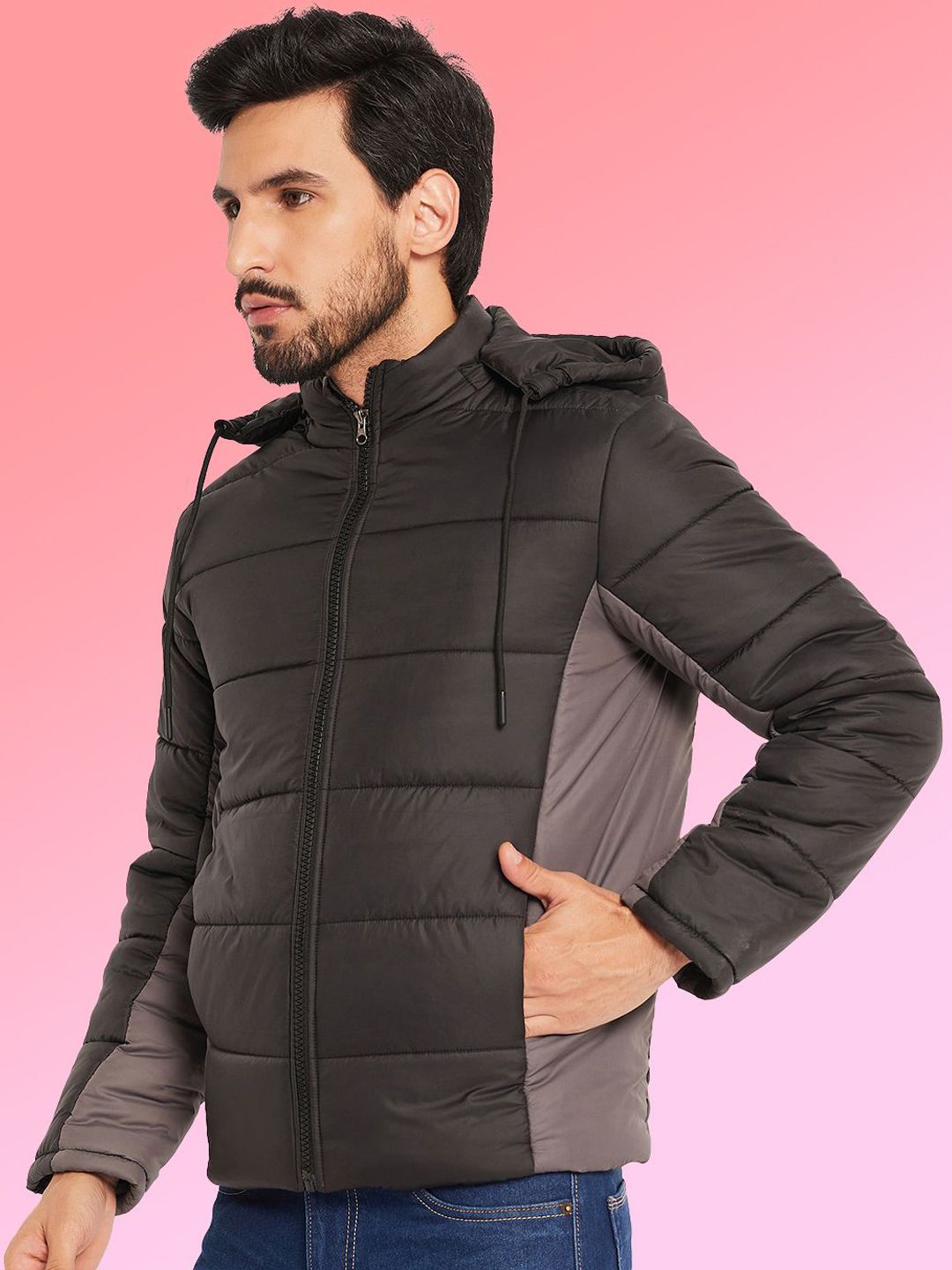 VERO AMORE Men Colourblocked Lightweight Puffer Jacket