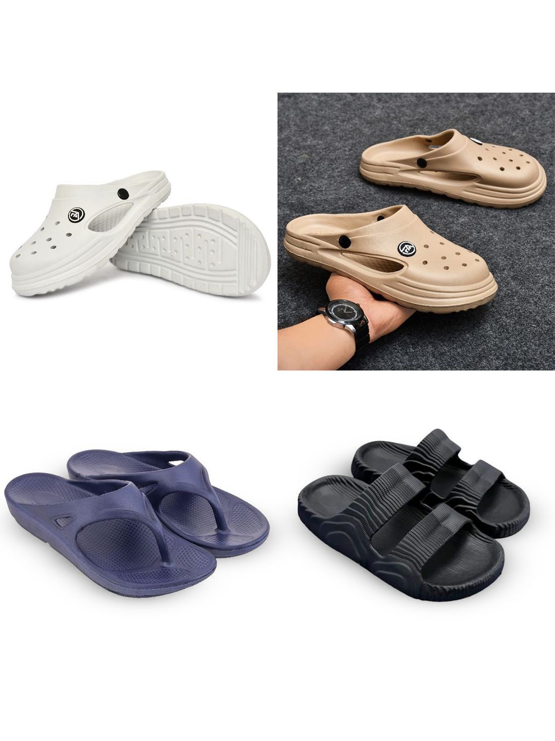 Feel alive Set Of 4 Ultra-Comfortable Lightweight Clogs