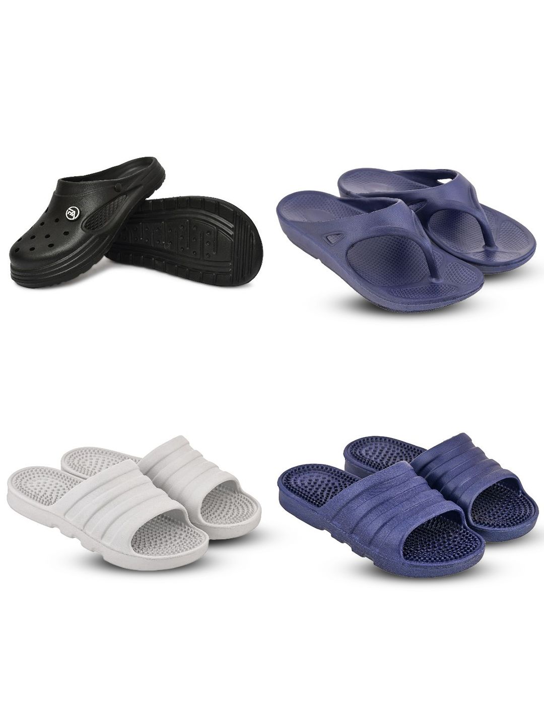 Feel alive Men Set of 4 Ultra-Comfortable Lightweight Clogs