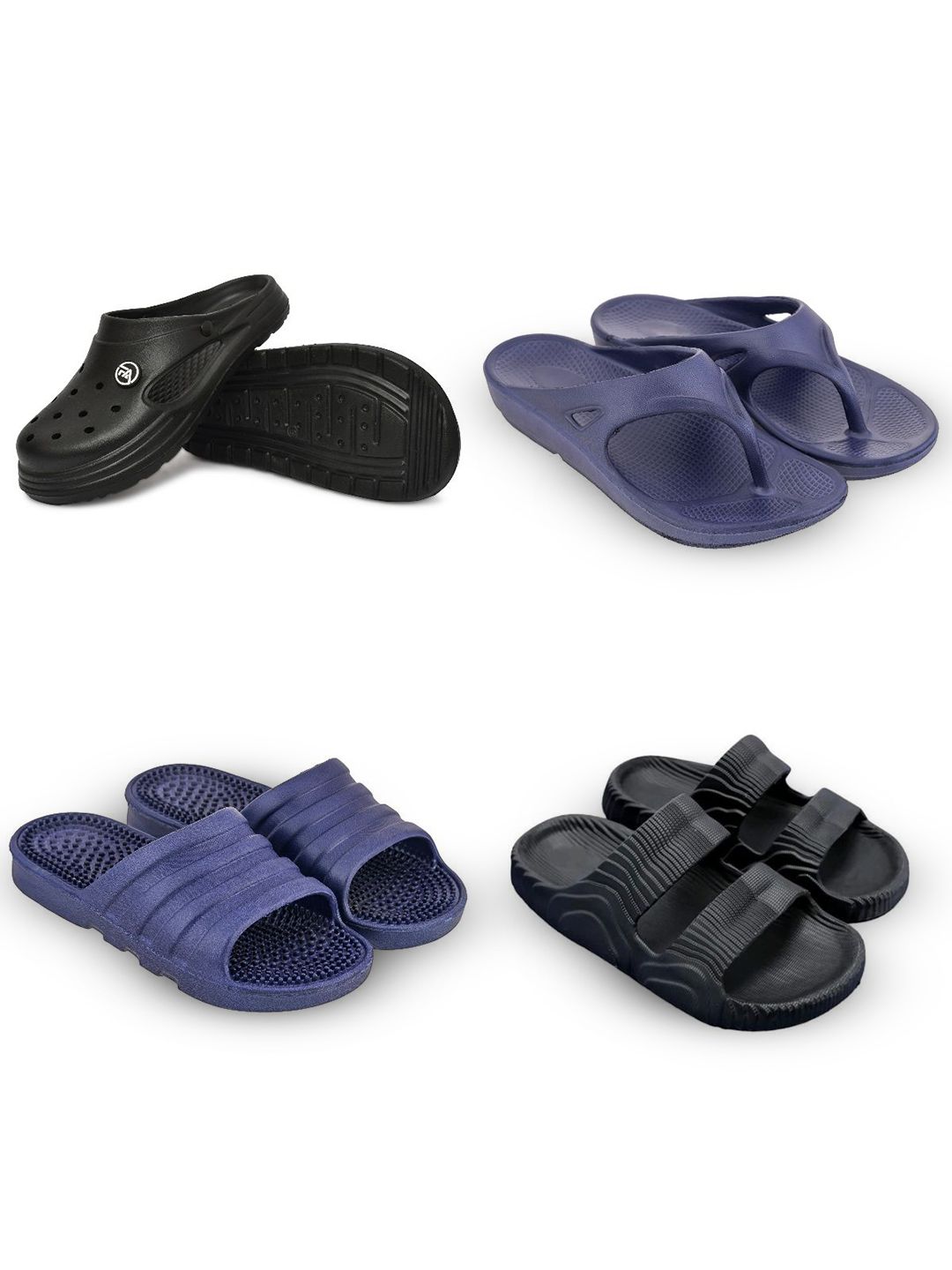 Feel alive Men Set of 4 Ultra-Comfortable Lightweight Clogs