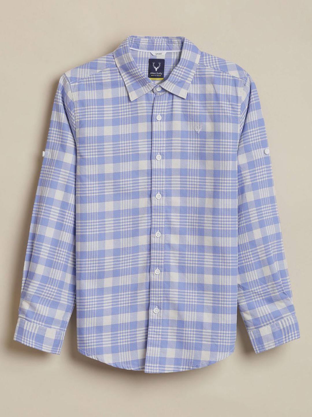 Allen Solly Junior Allen Solly Junior Boys Checked Spread Collar Pure Cotton Shirt