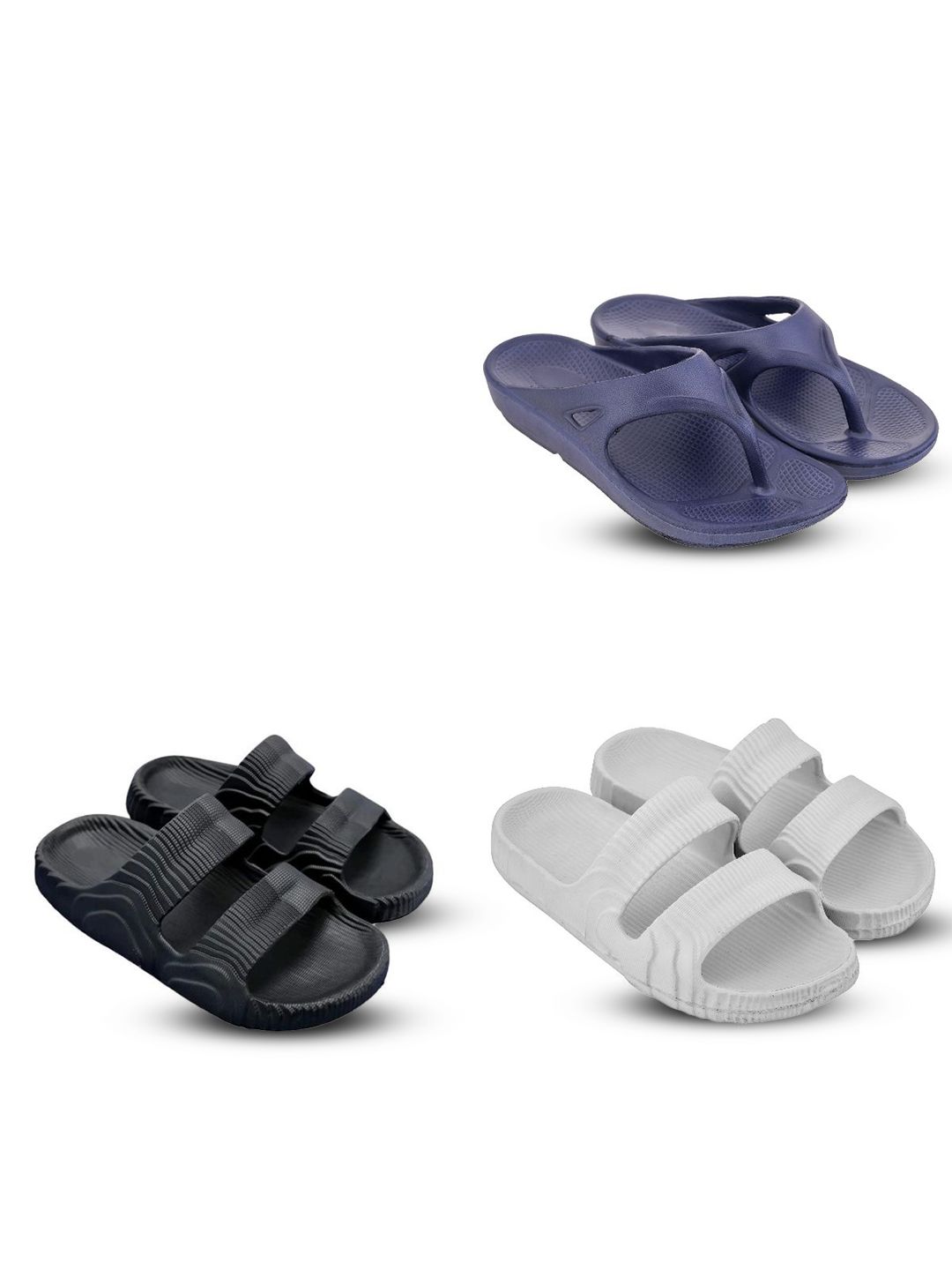 Feel alive Men Set Of 3 Lightweight Flip Flops