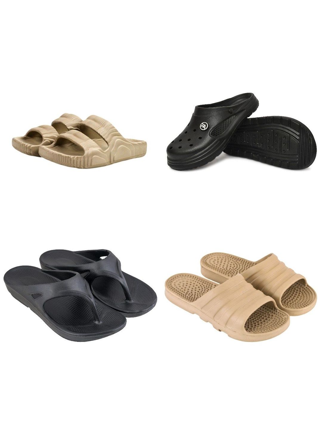 Feel alive Men Set of 4 Lightweight Flip Flops