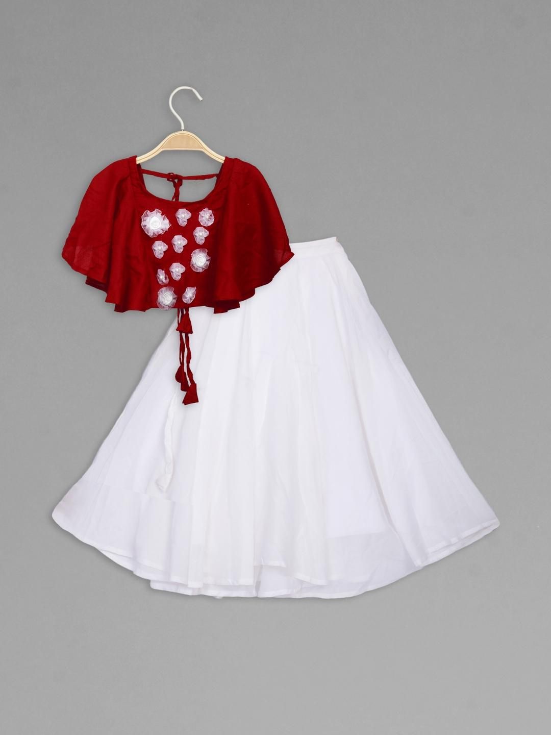 IRSIA Girls Umbrella Sleeves And Full Flare Lehenga Choli