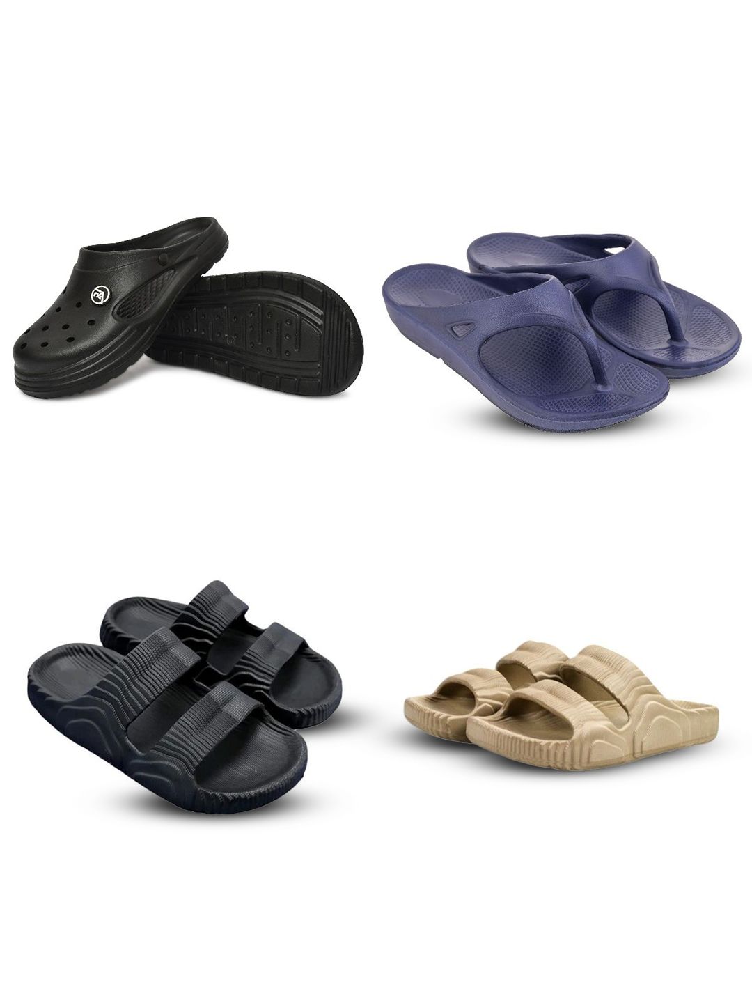 Feel alive Set Of 4 Ultra-Comfortable Lightweight Thong Flip-Flops