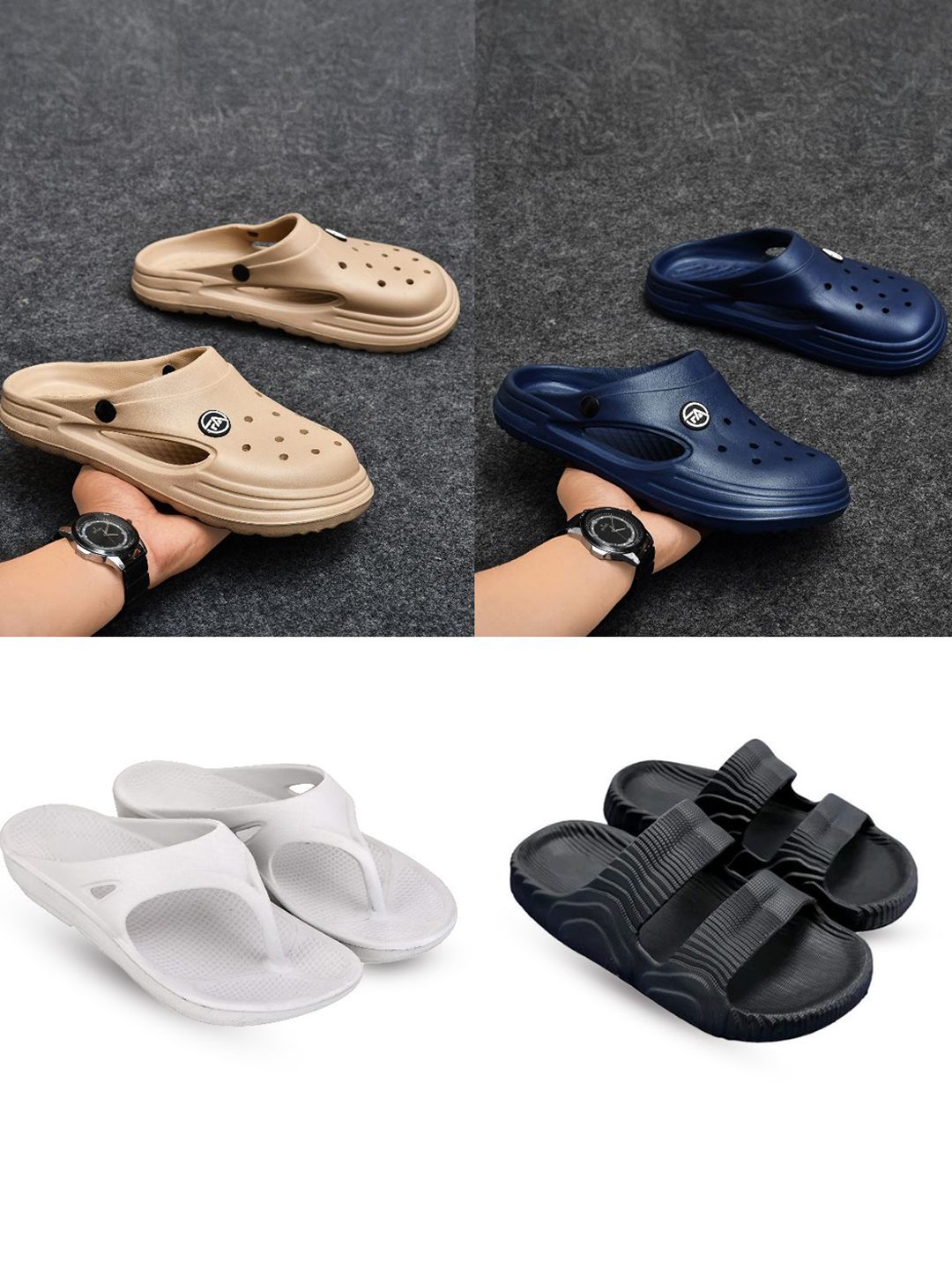 Feel alive Set Of 4 Ultra-Comfortable Lightweigt Clogs