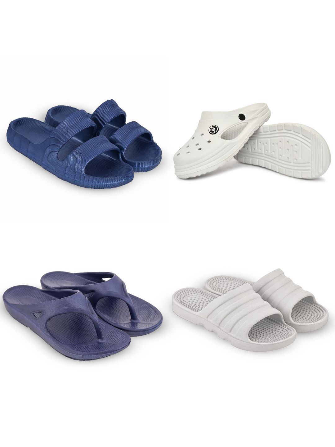 Feel alive Men Set Of 4 Ultra-Comfortable Lightweight Clogs