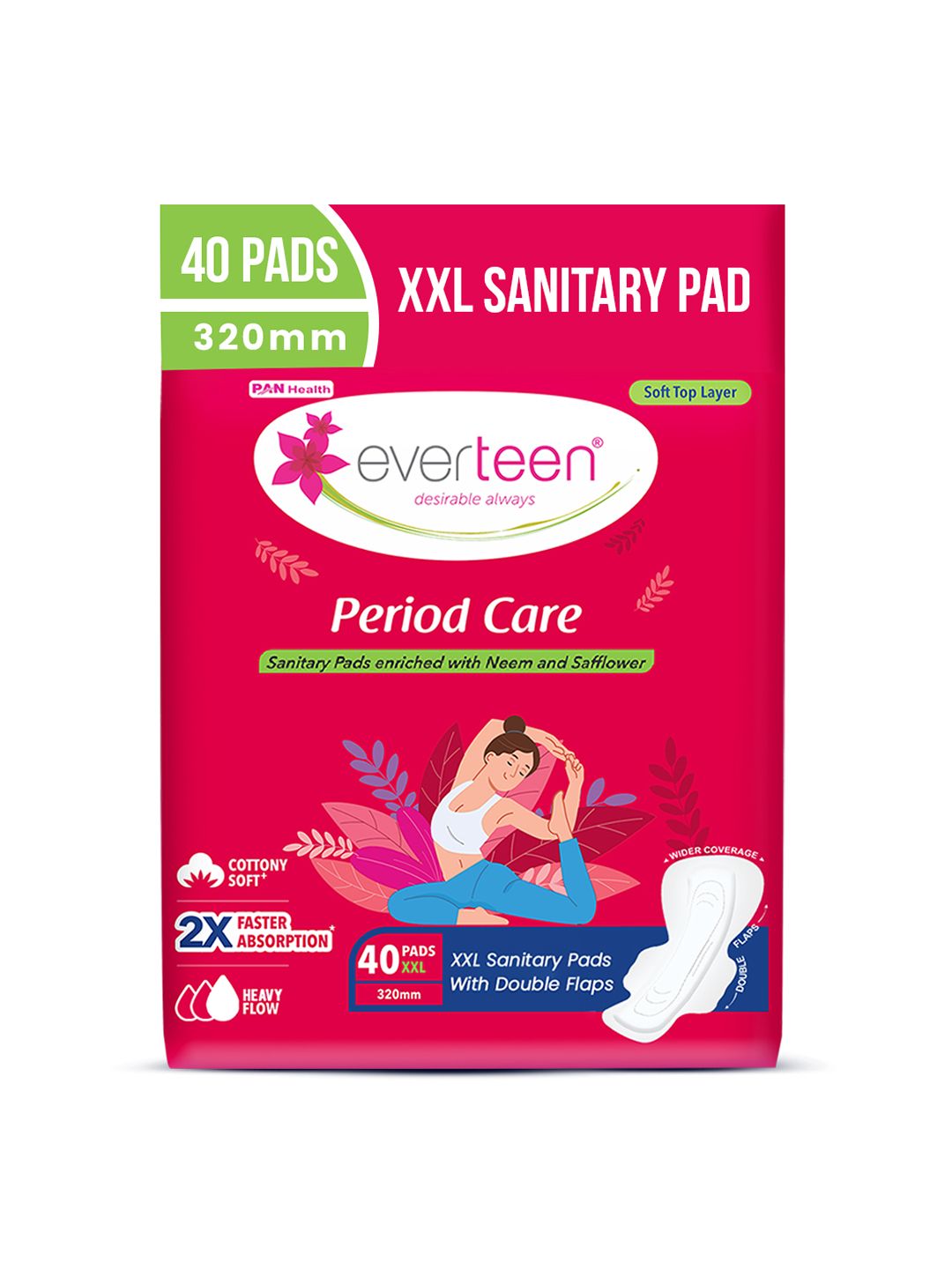 everteen Soft Neem & Safflower XXL Sanitary Napkins 40pc