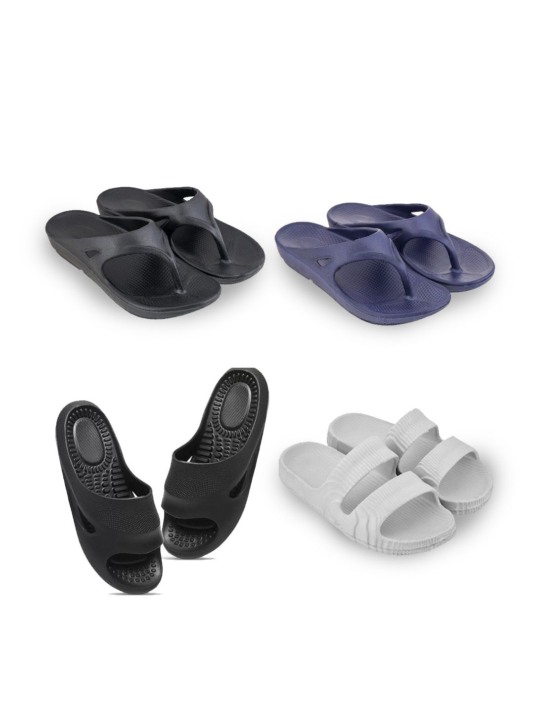 Feel alive Men Set of 4 Lightweight Flip Flops