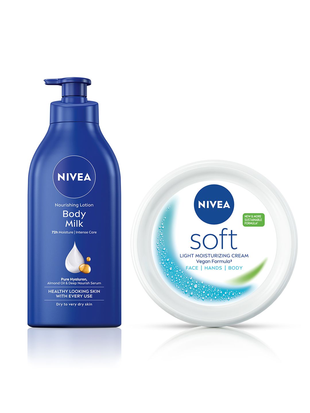 Nivea Nivea Set of Body Milk 600ml & Soft Light Moisturizing Cream 300ml