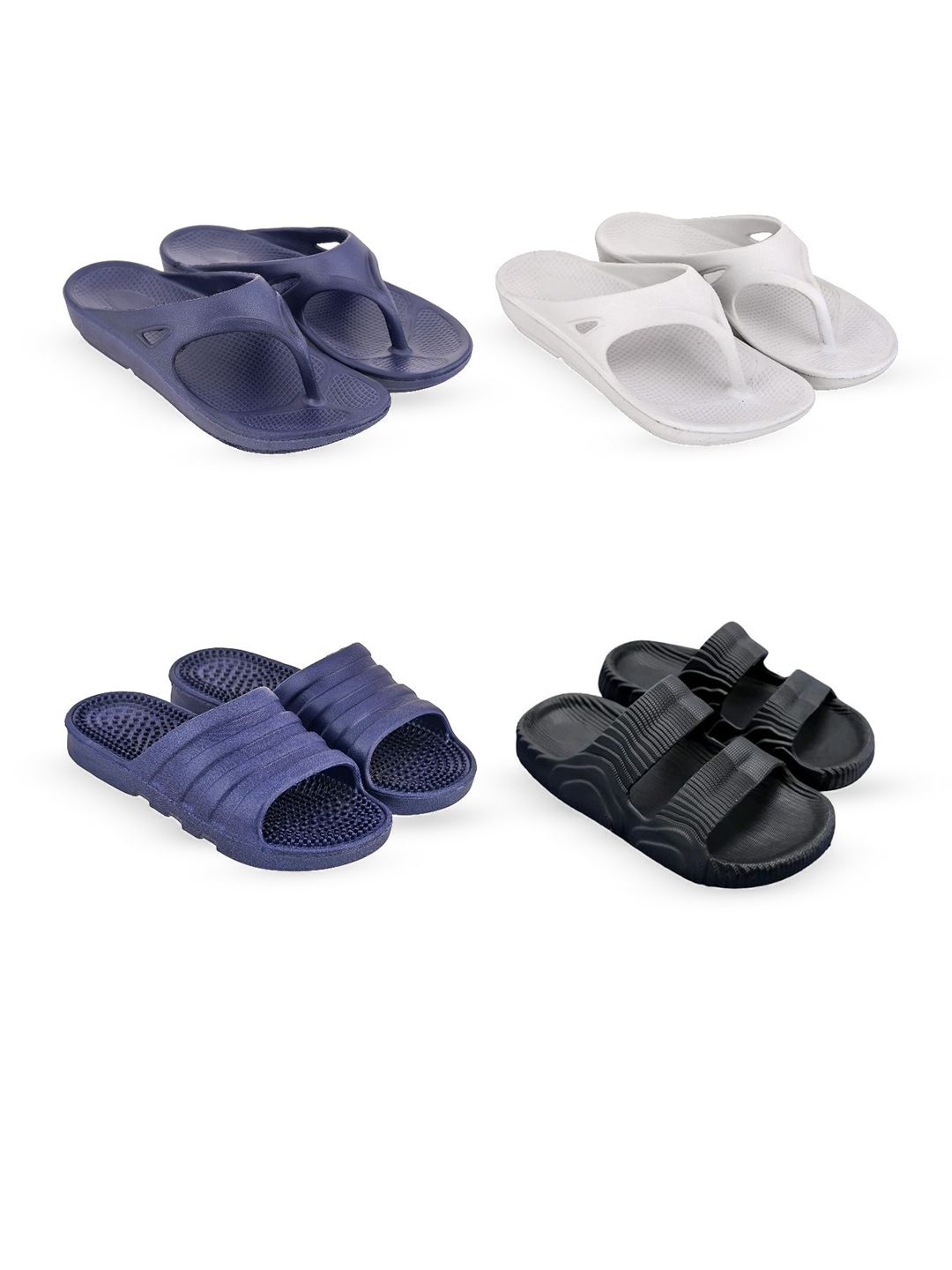 Feel alive Men Set Of 4 Lightweight Flip Flops