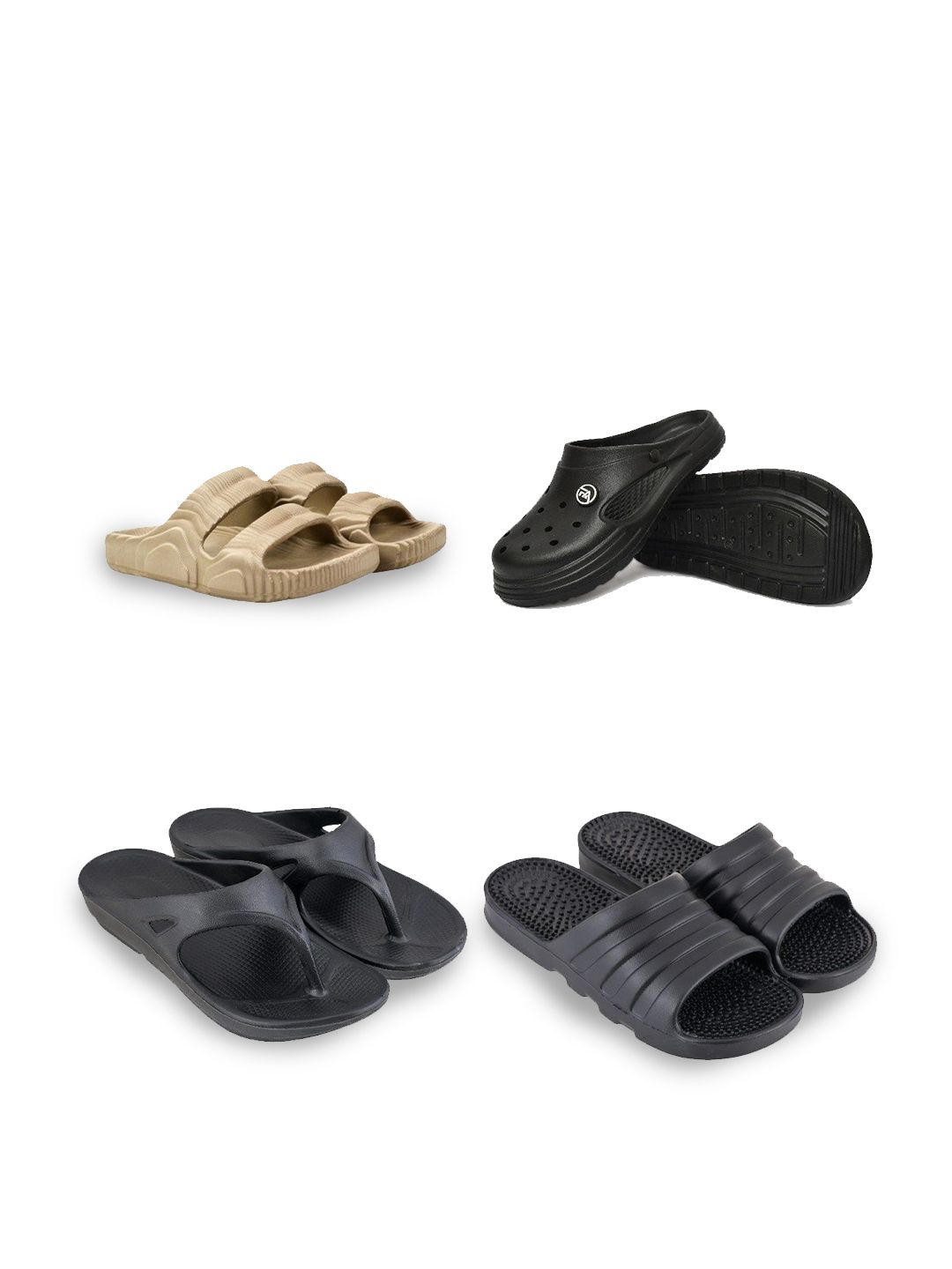 Feel alive Men Set Of 4 Lightweight Thong Flip-Flops