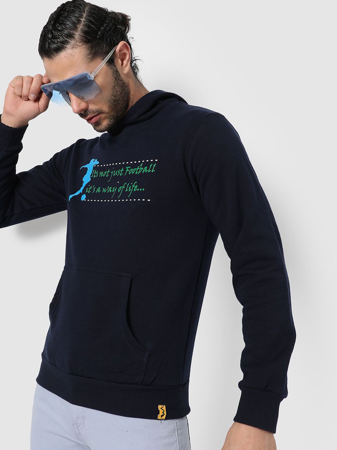CAHOOT Men Typography Printed Hooded Sweatshirt