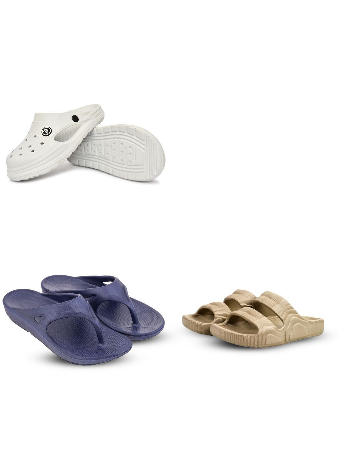 Feel alive Men Set of 4 Pair Self Design Ultra-Comfortable Lightweight Clogs