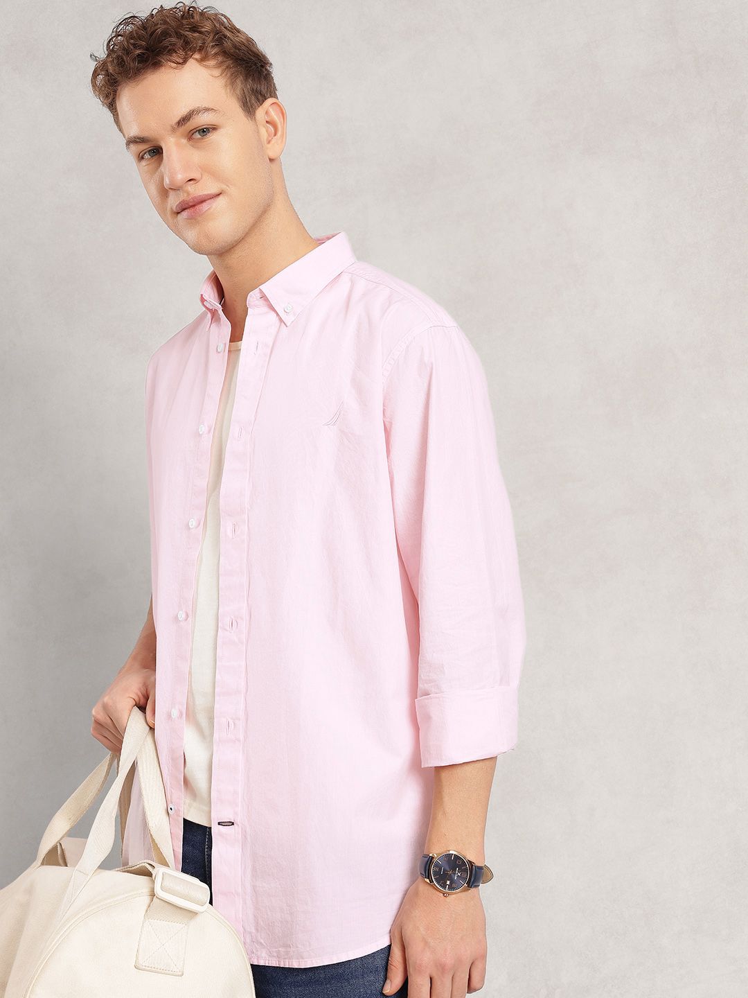 Nautica Pure Cotton Striped Classic Fit Casual Shirt