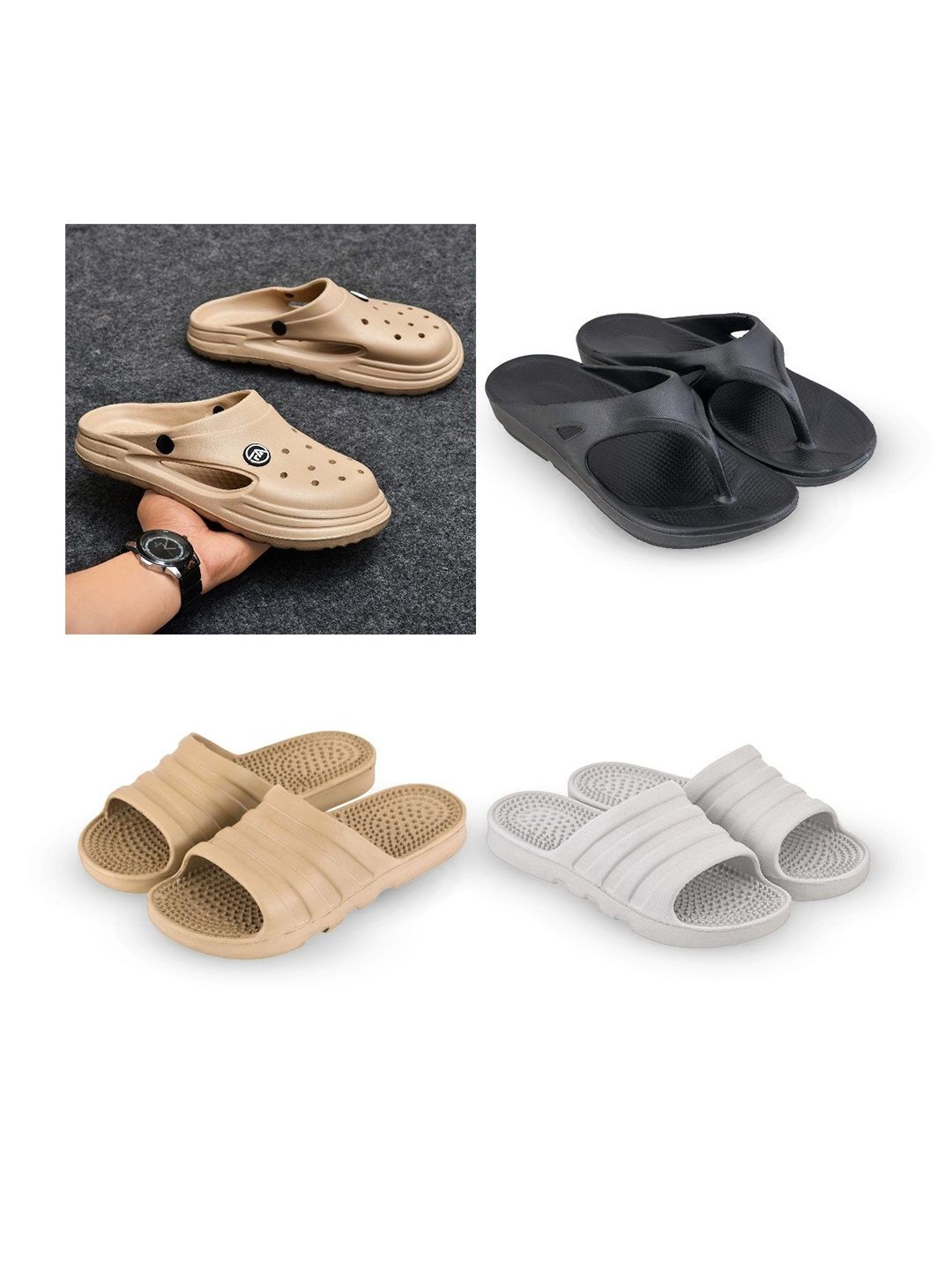 Feel alive Men Set of 4 Clogs & Sliders