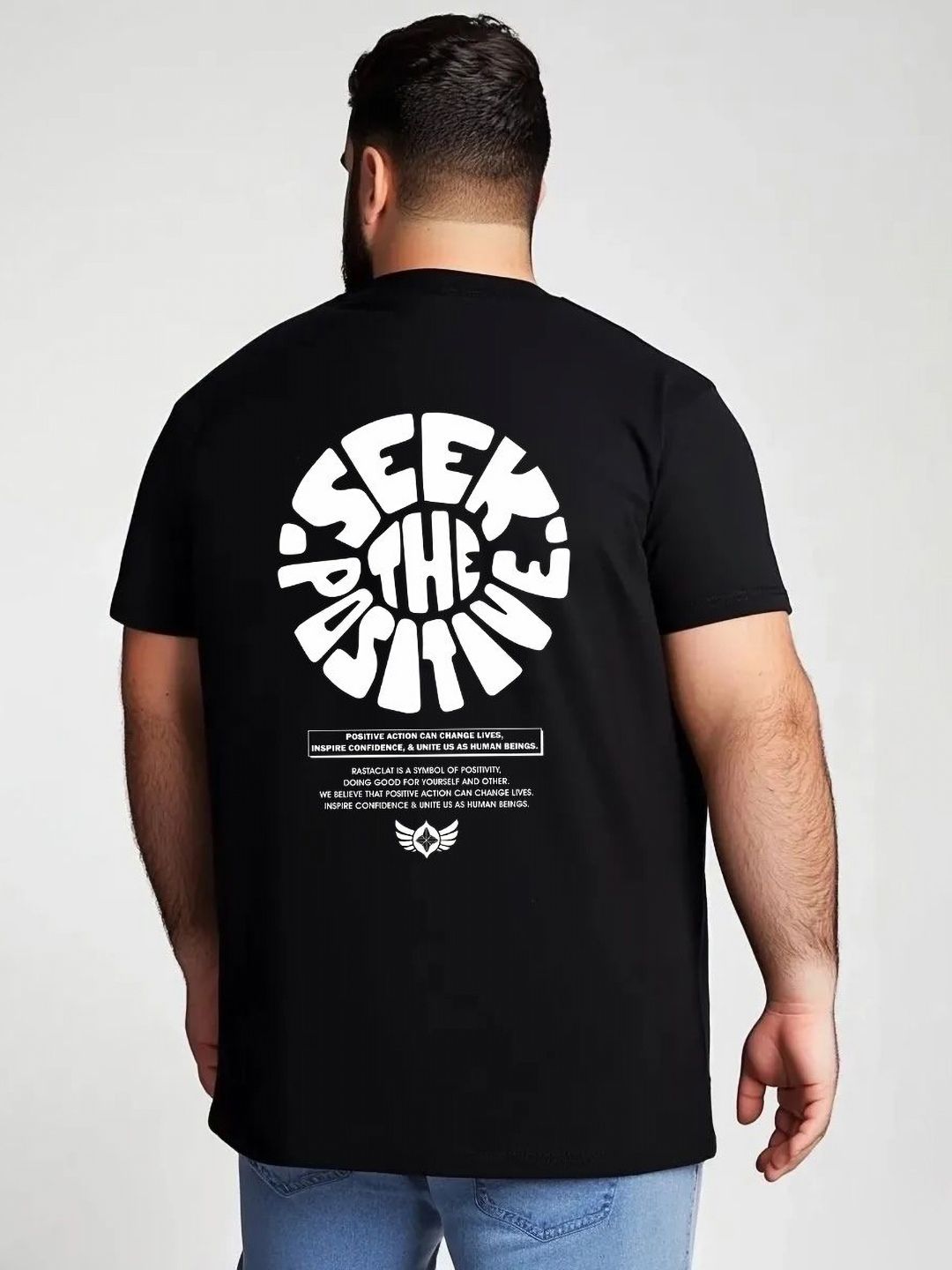Toodle Plus Size Men Cotton Printed Regular Fit T-shirt