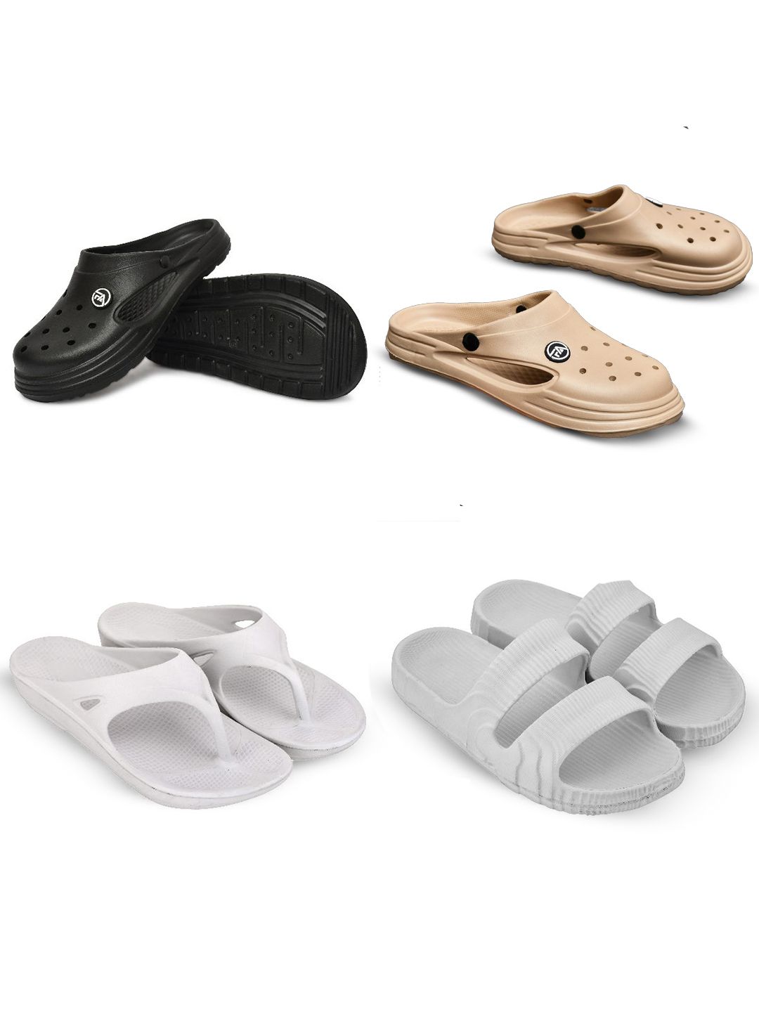 Feel alive Men Set of 4 Lightweight Flip Flops