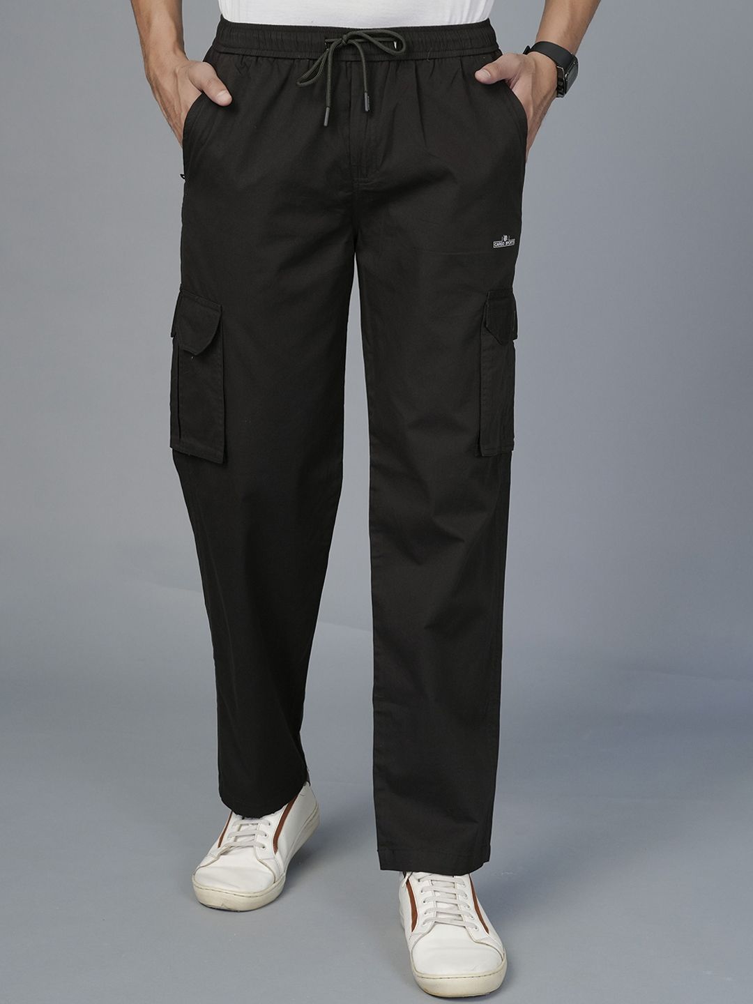 Cargo Sports Cargo Sports Men Solid Relaxed Cotton Cargos Trousers