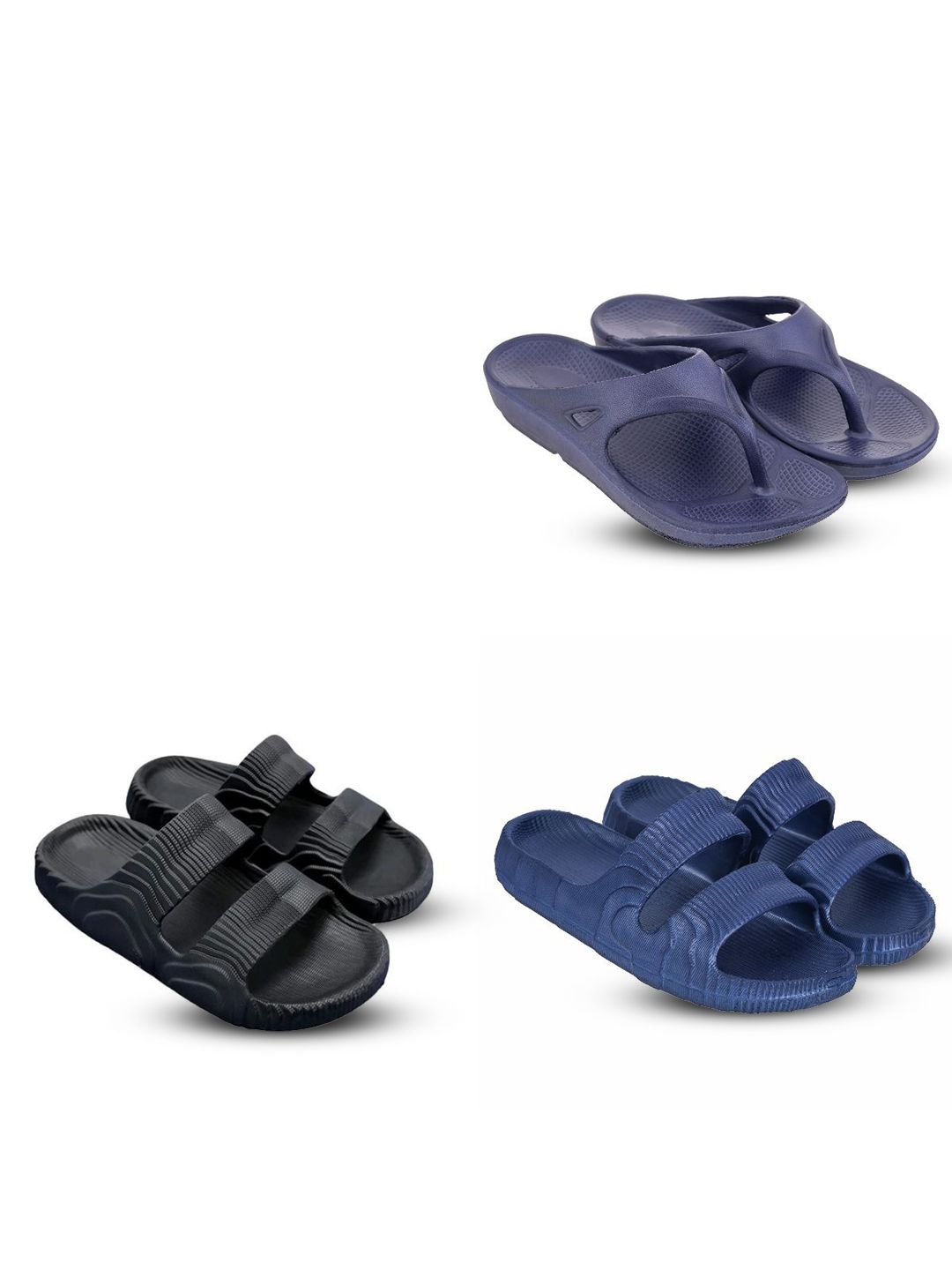 Feel alive Set Of 4 Ultra-Comfortable & Lightweight Thong Flip-Flops & Sliders