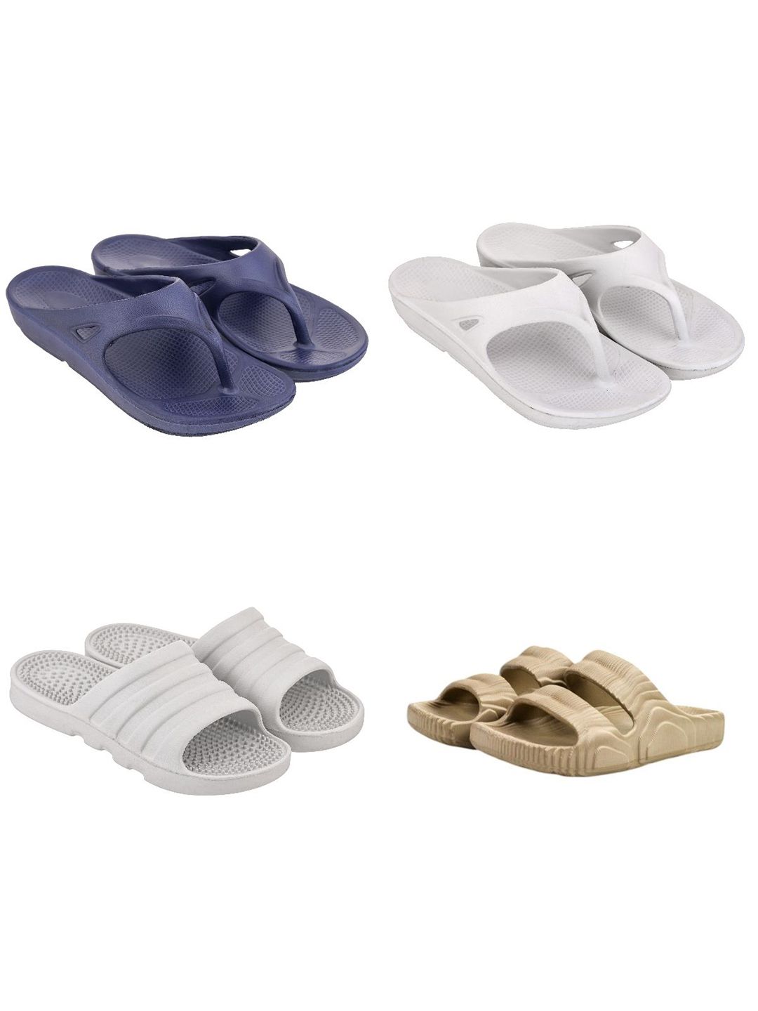 Feel alive Men Set of 4 Lightweight Flip Flops