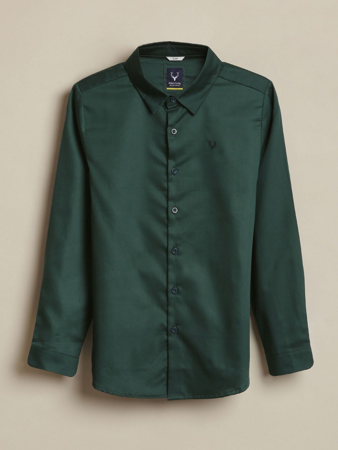 Allen Solly Junior Allen Solly Junior Boys Slim Fit Solid Spread Collar Pure Cotton Casual Shirt