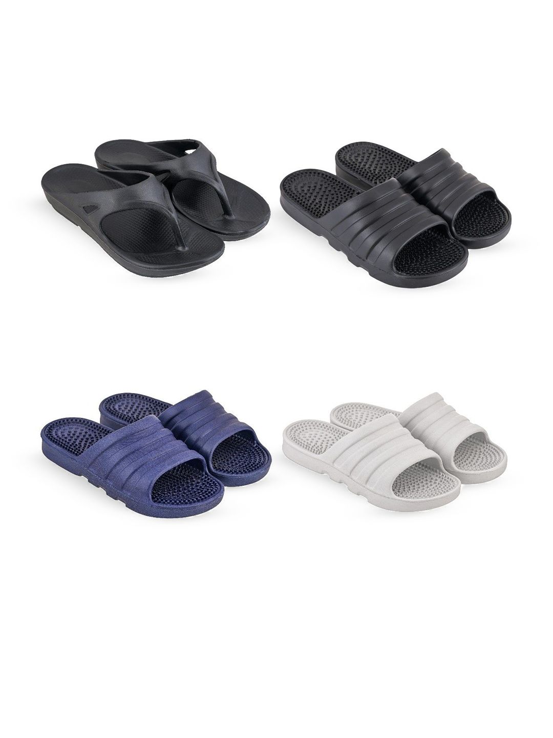 Feel alive Men Set Of 4 Lightweight Thong Flip-Flops