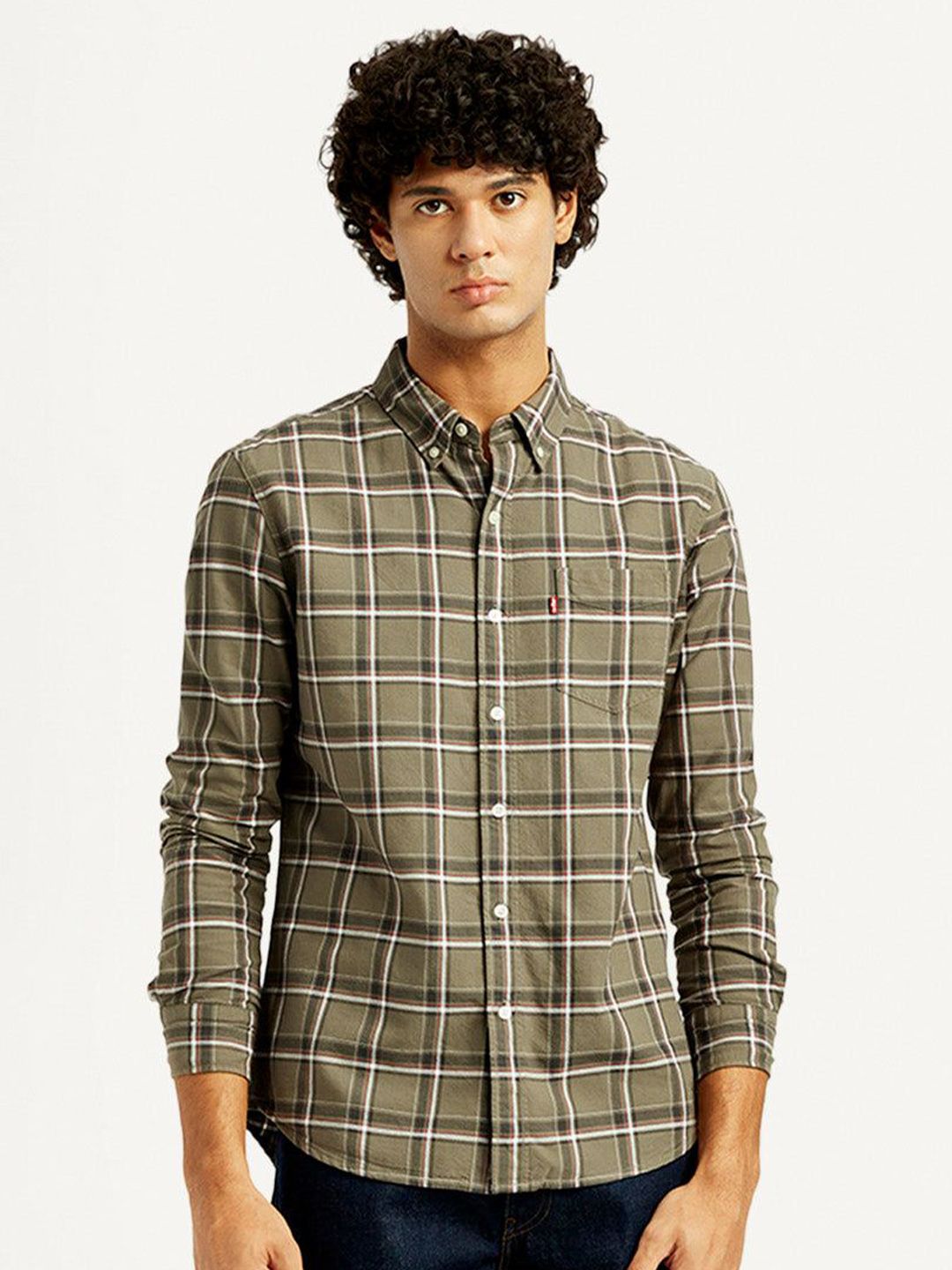 Checked Cotton Slim Fit Shirt Levis Classic Checked Button-Down Collar Slim Fit Casual Shirt