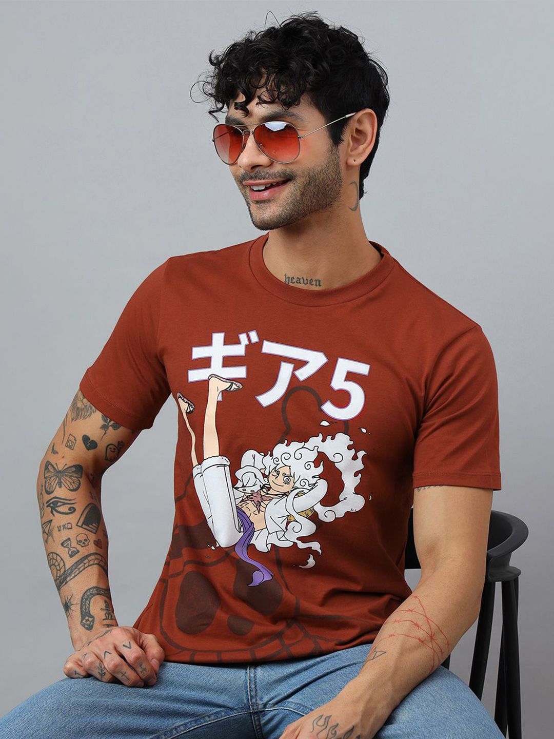 Free Authority Men One piece Graphic Printed Round Neck Pure Cotton T-shirt