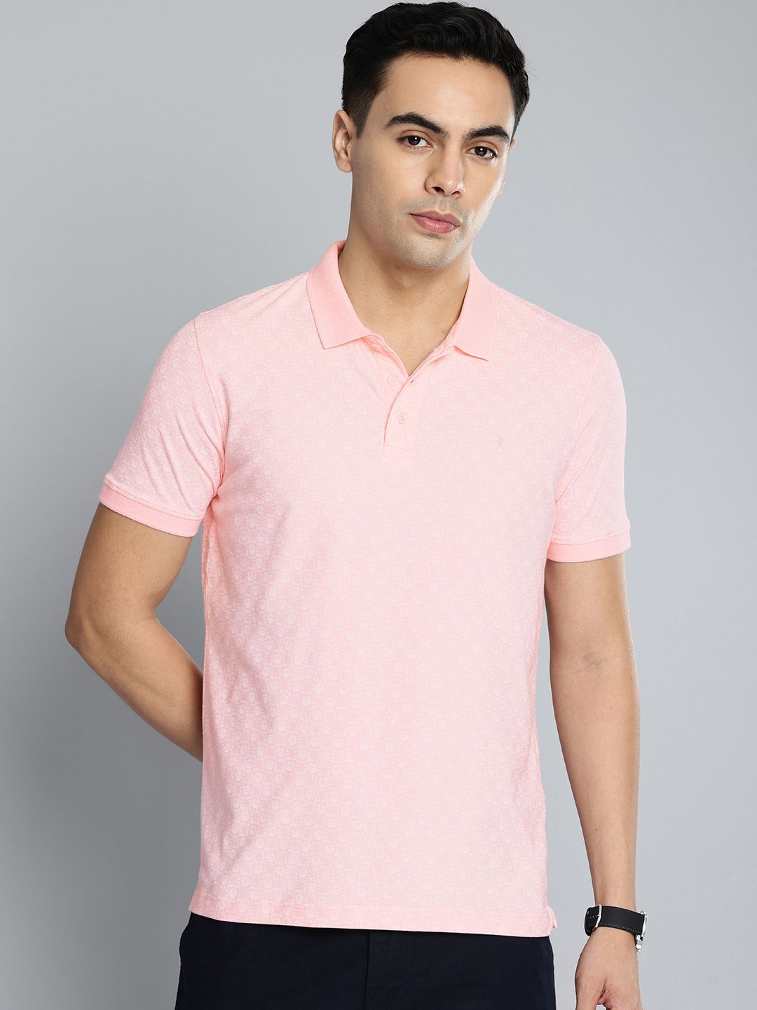 Indian Terrain Brand Logo Printed Polo Collar T-shirt