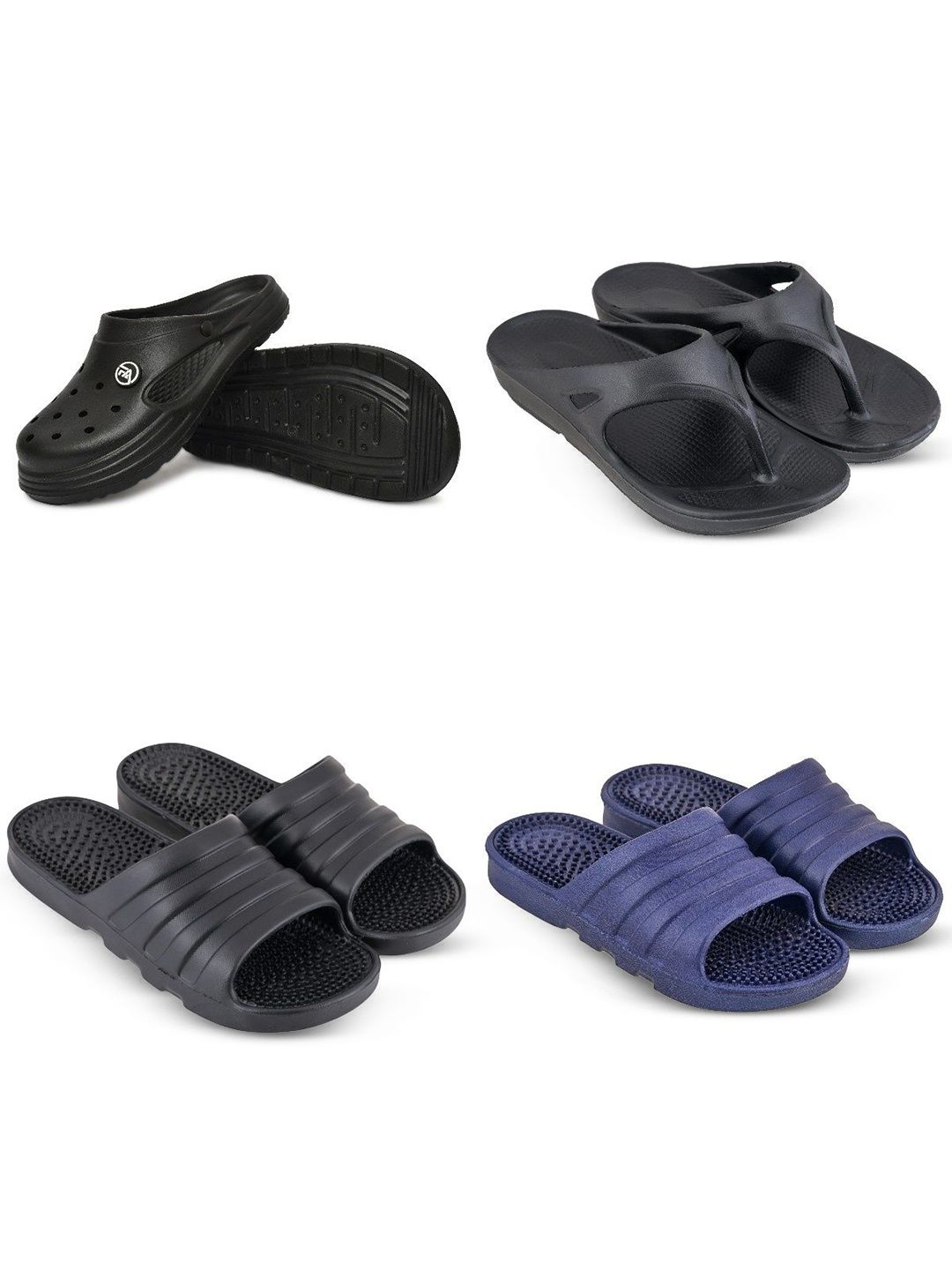 Feel alive Men Set of 4 Lightweight Flip Flops