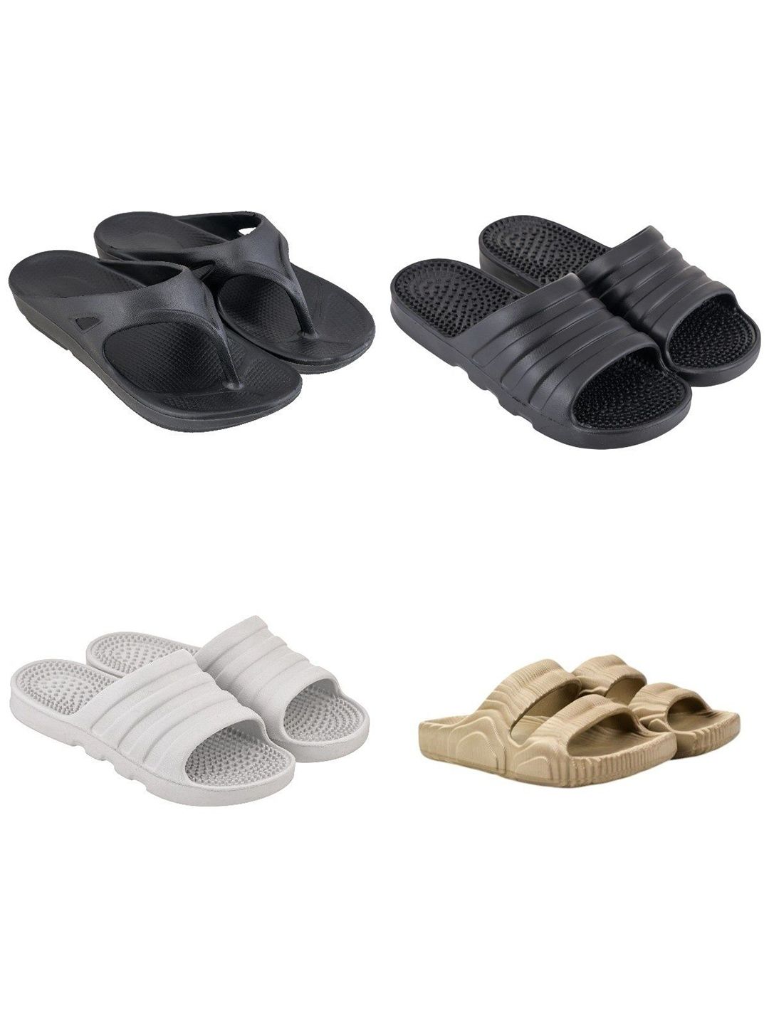 Feel alive Men Set of 4 Sliders Flip Flops