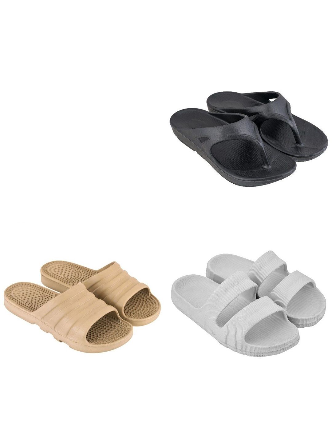 Feel alive Set Of 4 Men Ultra Comfortable Lightweight EVA Flip Flops