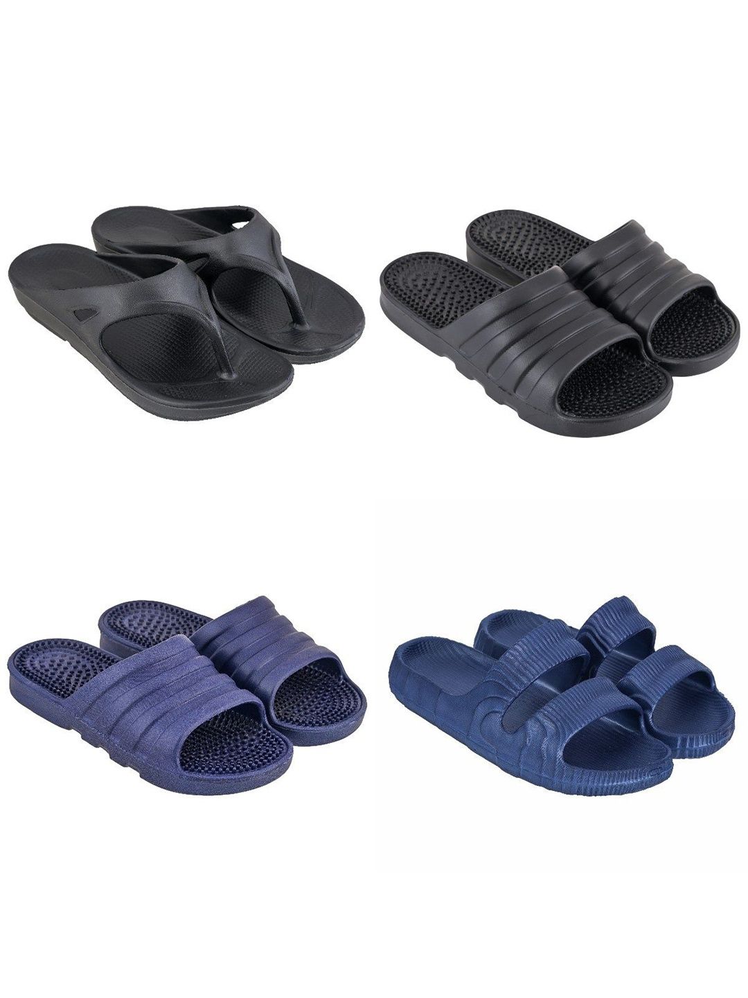 Feel alive Set Of 4 Men Ultra Comfortable Lightweight EVA Flip Flops